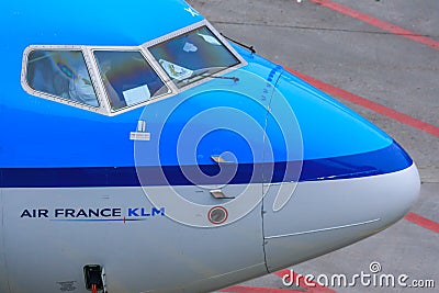 Air France KLM cockpit Editorial Stock Photo