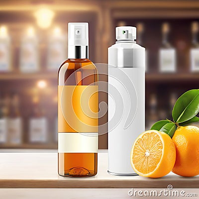 Air freshener spray, empty blank generic product packaging mockup Stock Photo