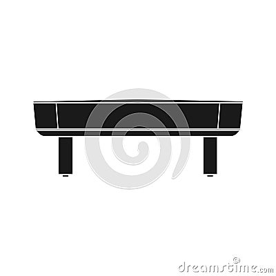 Air hockey table game vector icon illustration solid black. Entertainment play fun isolated white background and indoor leisure Vector Illustration