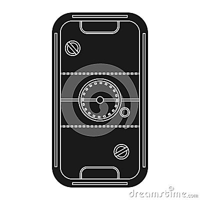 Air hockey table game vector icon illustration solid black. Entertainment play fun isolated white background and indoor leisure Vector Illustration