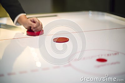 Air hockey table Stock Photo