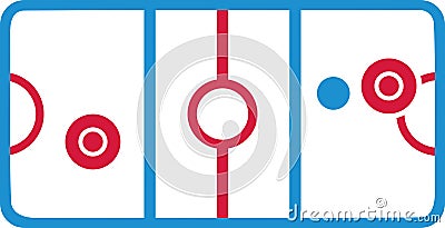 Air hockey table with mallets Vector Illustration