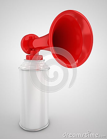 Air horn on white Stock Photo