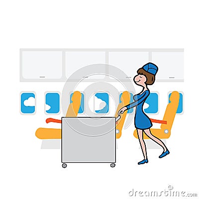 Air hostess cabin attendant Stock Photo