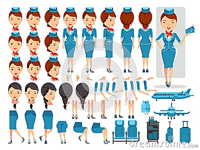 Air hostess Vector Illustration