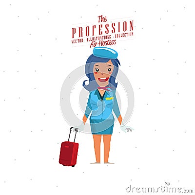 Air hostess - Cartoon Illustration