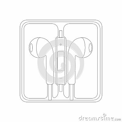 Air icon Headphones Wireless Earphones garniture electronic gadget pod -vector Vector Illustration