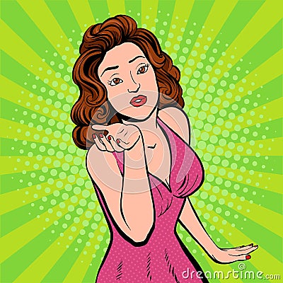 Air kiss pop art style vector illustration Vector Illustration