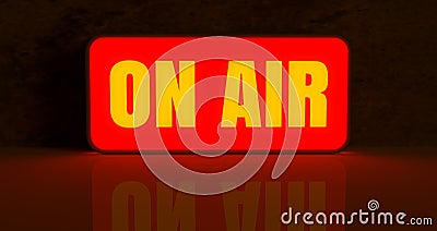 On Air Lighted Sign 3D Rendering Stock Photo