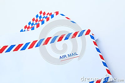 air mail blank envelope isolated Stock Photo