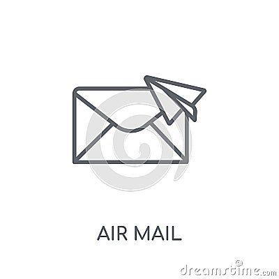 Air mail linear icon. Modern outline Air mail logo concept on wh Vector Illustration