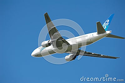 Air New Zealand Boeing 777 in flight Editorial Stock Photo