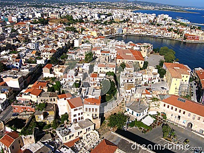 Air photograph, Chania City, old town, Crete, Greece Stock Photo