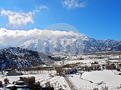 Air photograph, Omalos, Lefka Ori, Chania, Crete, Greece Stock Photo