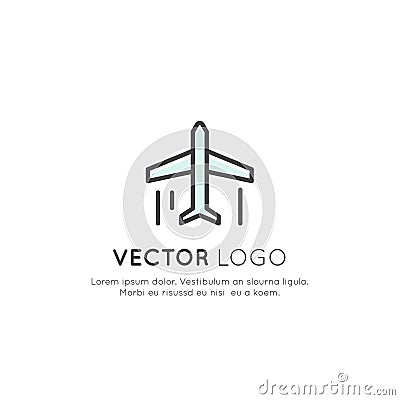 Air Plane Company, Low Fare Flight Services Vector Illustration