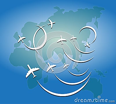 Air plane flying Vector Illustration