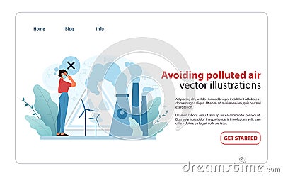 Air Pollution Avoidance Illustration. An Vector Illustration