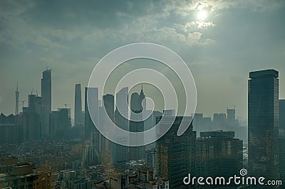 Air pollution Guangzhou China Editorial Stock Photo