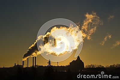Air pollution by industrial smoke Stock Photo