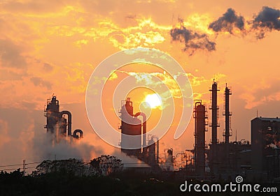 Air pollution smoke from pipes and factory Stock Photo