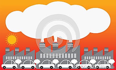 Air pollution from urban. Illustration vector design. Stock Photo