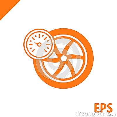 Air pressure sensor icon stock vector illustration flat design Vector Illustration