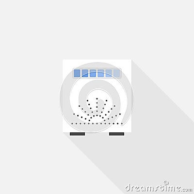 Air Purifier Concept. Antibacterial air purifier. Filter virus safe from virus COVID. Medical Antivirus equipment. Vector Vector Illustration