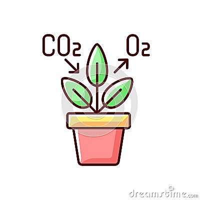 Air purifying plant RGB color icon Vector Illustration