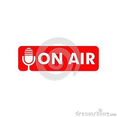 On air radio logo design template Vector Illustration