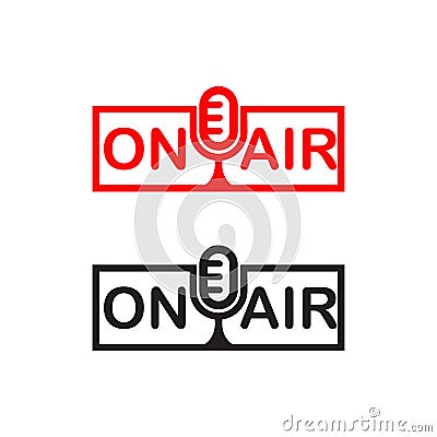 On air radio logo design template Vector Illustration