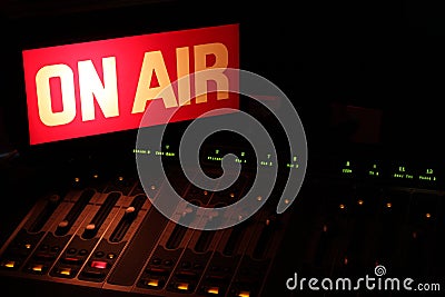 On Air Radio Studio Horizontal Stock Photo