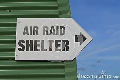 Air Raid Shelter Sign. Stock Photo