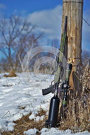 Air rifle ready and waiting Stock Photo