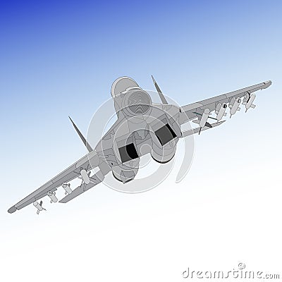 Air superiority fighter Vector Illustration