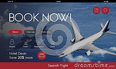 Air Ticket Flight Booking Concept Stock Photo