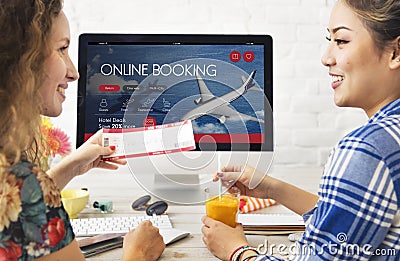 Air Ticket Flight Booking Concept Stock Photo