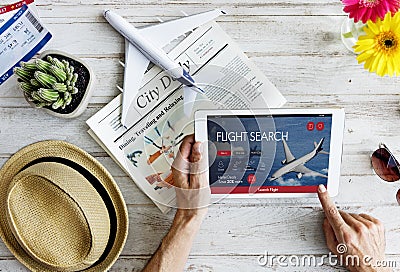 Air Ticket Flight Booking Concept Stock Photo