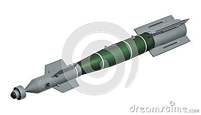 An air-to-surface missile ASM. 3D rendering Stock Photo