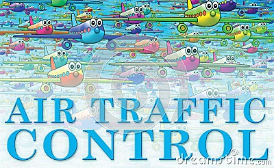 Air Traffic Control of Hundreds of Passenger Planes Stock Photo