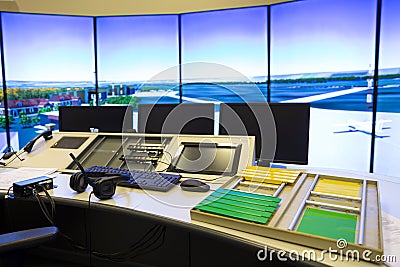 Air traffic control simulator Stock Photo