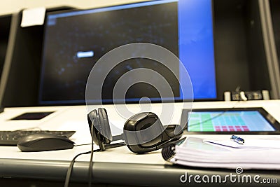 Air Traffic Services Authority headsets Stock Photo