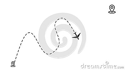 Airplane Line Path Animation. Movement of Air Plane Flight and Route with  Points Stock Video - Video of airplane, graphic: 202725069