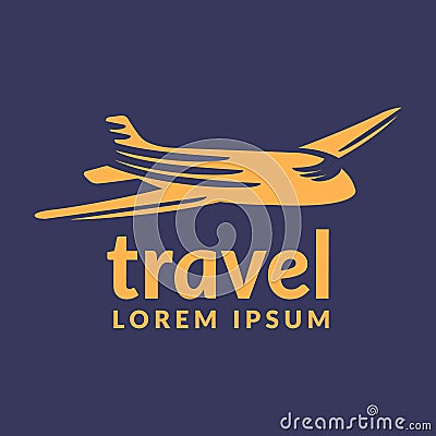 Air travel icon. Travel logo. Pin logo. Location on map logo concept. Plane icon. Plane logo. Plane vector. Airplane logo. Vector Illustration