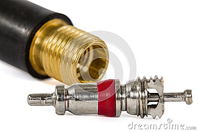 Air valve, on white background Stock Photo