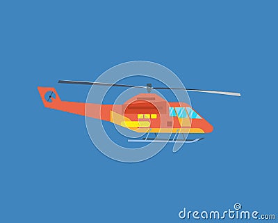 Air vehicles. Modern helicopter for passenger transportation. Vector Illustration