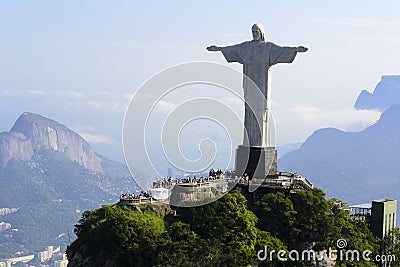 Air view cristo redentor - Rio De Janeiro - Brazil Editorial Stock Photo