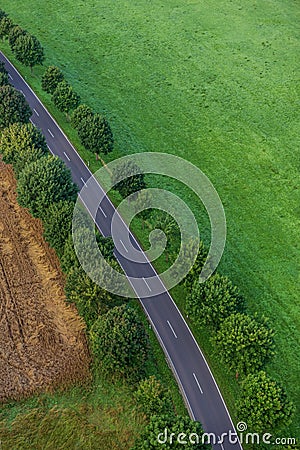 Air view of rural land Stock Photo