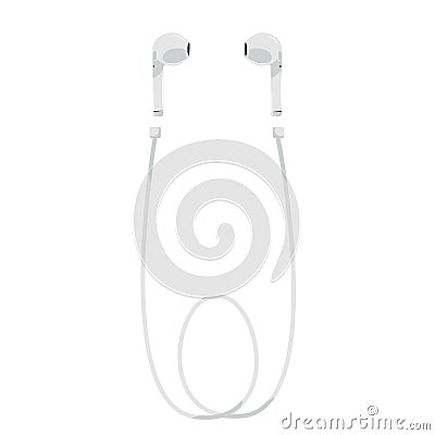 Air wire pods Headphones Wireless Earphones garniture electronic gadget-vector Vector Illustration