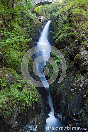 Aira Force Waterfall in the Lake District. England. Stock Photo