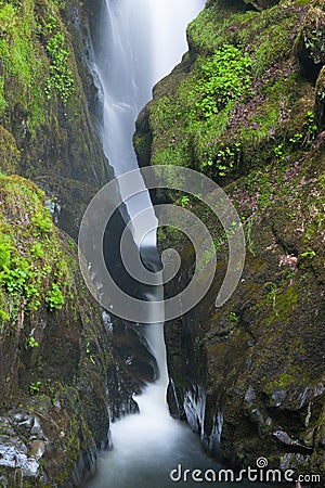 Aira Force Waterfall in the Lake District. England. Stock Photo